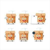 Cartoon character of office boxes with various chef emoticons vector