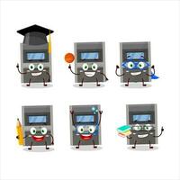 School student of atm machine cartoon character with various expressions vector