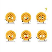 Cartoon character of pumpkin pie with what expression vector