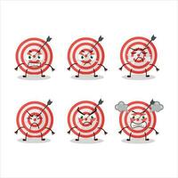 Target cartoon character with various angry expressions vector