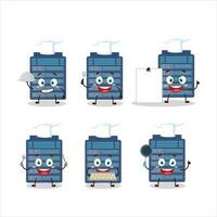 Cartoon character of server cloud with various chef emoticons vector