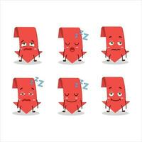 Cartoon character of arrow down with sleepy expression vector