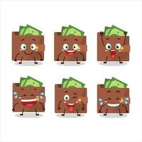 Cartoon character of brown wallet with smile expression vector