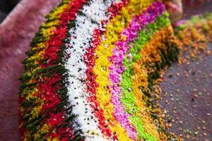 Decorated Bangladeshi Traditional garnish Colorful masala kasturi paan or betel leaf photo