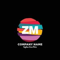 ZM initial logo With Colorful template vector. vector