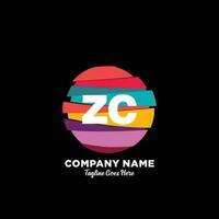 ZC initial logo With Colorful template vector. vector