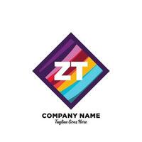 ZT initial logo With Colorful template vector. vector