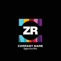 ZR initial logo With Colorful template vector. vector