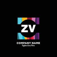 ZV initial logo With Colorful template vector. vector