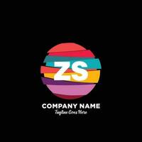 ZS initial logo With Colorful template vector. vector