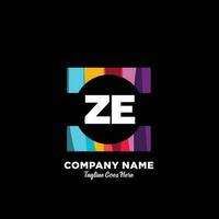 ZE initial logo With Colorful template vector. vector