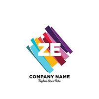 ZE initial logo With Colorful template vector. vector