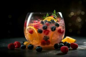 Fruit frizzle juice. Generate Ai photo