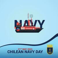 Chilean Navy Day Social Media post Navy Day vector