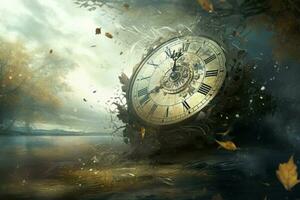 Time concept clock deadline. Generate Ai photo