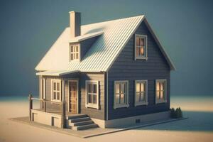 Tiny gray house. Generate Ai photo