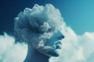 Head made cloud. Generate Ai photo