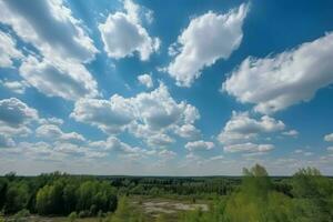 Blue sky clouds landscape. Generate Ai photo