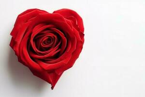 Red rose shape heart. Generate Ai photo