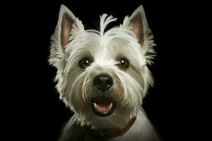 Playful terrier white color. Generate Ai photo