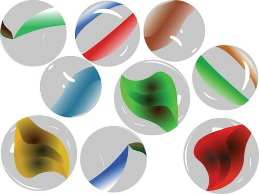 set of colorful marbles
