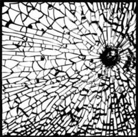 Shattered window in black and white vector