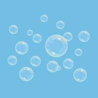 jabón burbuja conjunto blanco y transparente. vector diseño.