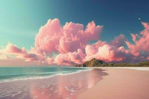 Pink cloud. Generate Ai photo