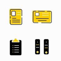 Yellow Document icon collection set in simple line style vector