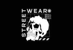 calle vestir cráneo logo diseño modelo vector