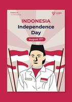 Indonesia independencia día folleto diseño vector