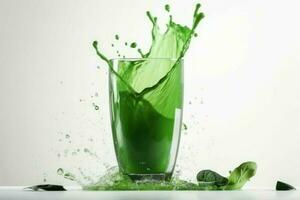 Splash green juice organic. Generate Ai photo