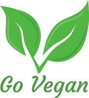 Go Vegan slogan, Vegetarian eco concept illustration vector