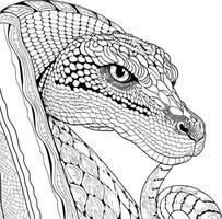 king cobra coloring page for adults vector