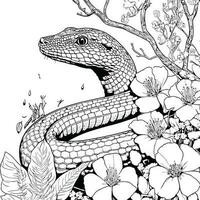 Snake Hand drawn decorative vector illustration for coloring page for adults