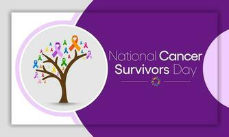 National Cancer survivors day is observed every year in June, it is a disease caused when cells divide uncontrollably and spread into surrounding tissues. Vector illustration