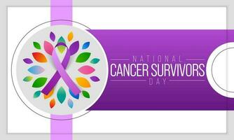 National Cancer survivors day is observed every year in June, it is a disease caused when cells divide uncontrollably and spread into surrounding tissues. Vector illustration