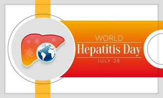 mundo hepatitis día es observado cada año en julio 28, cuando el hígado es enconado o dañado, sus función lata ser afectado y cierto médico condiciones lata porque hepatitis. vector ilustración