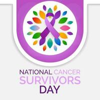 National Cancer survivors day is observed every year in June, it is a disease caused when cells divide uncontrollably and spread into surrounding tissues. Vector illustration