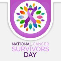 National Cancer survivors day is observed every year in June, it is a disease caused when cells divide uncontrollably and spread into surrounding tissues. Vector illustration