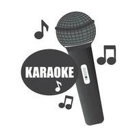 Karaoke, microphone and notes icon vector illustration symbol