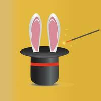 bunny in a hat, magic wand icon vector illustration symbol