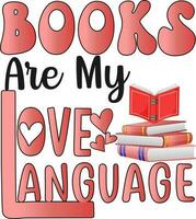 leyendo libro cita. libros son mi amor idioma vector