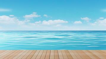 summer product backdrop, blue sea background Summer, the hottest season photo