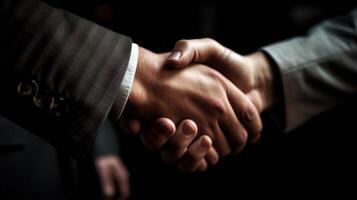 Two business people shaking hands photo