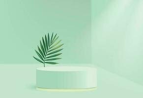 Abstract Green Platform Podium - 3D Cosmetic Product Presentation vector