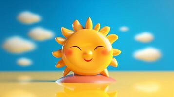 Sun 3D cartoon Summer photo