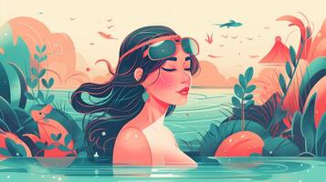 Summer the hottest season summer Illustration Isometric photo