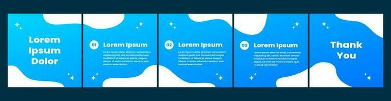 carousel or microblog template for social media posts. blue gradient theme social media template vector