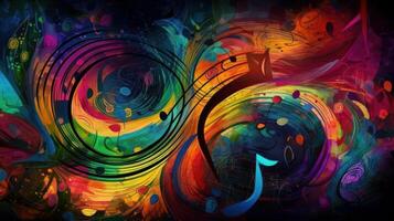 Enchanting Abstract Musical Notes in Colorful Harmony photo